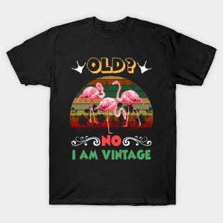 Old No I am Vintage Funny Flamingo T-Shirt